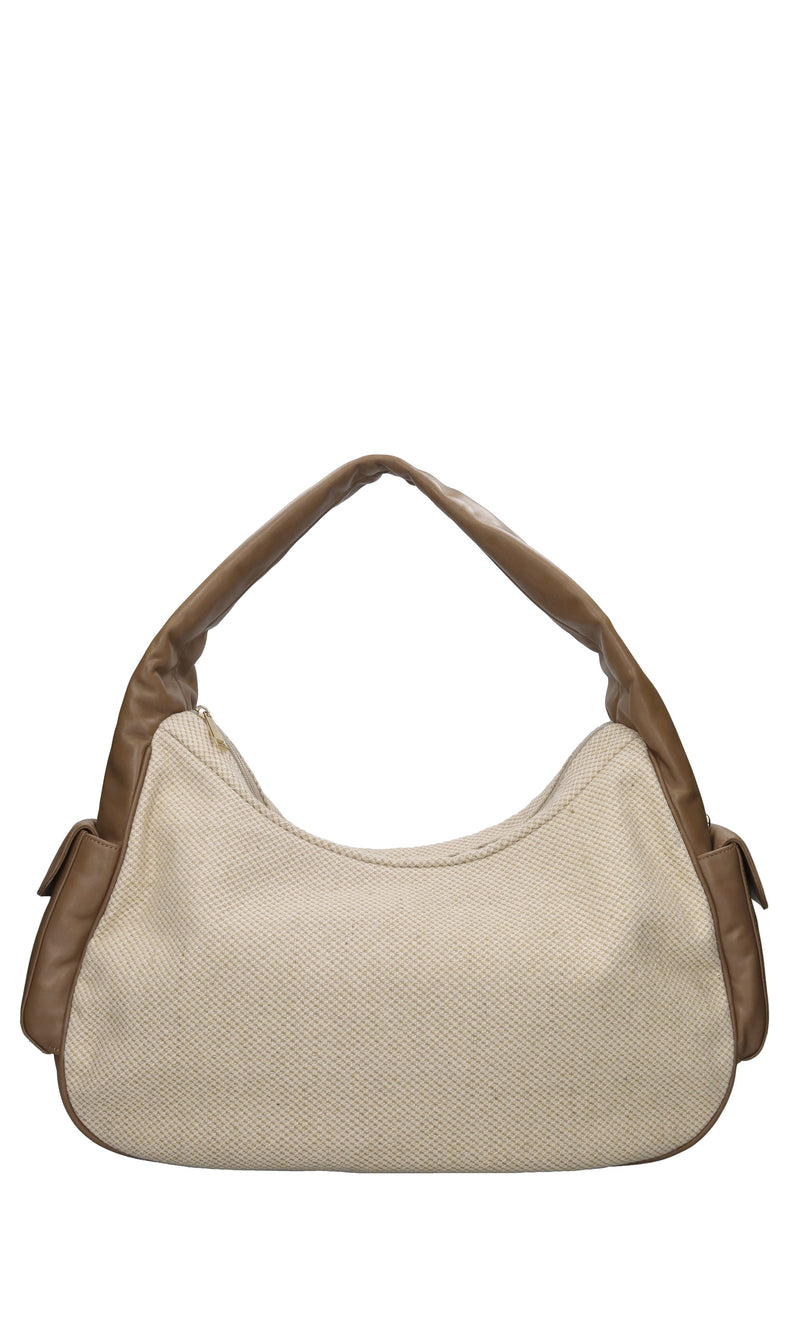 Borsa Julia x Lancaster in tessuto di cotone e pelle 