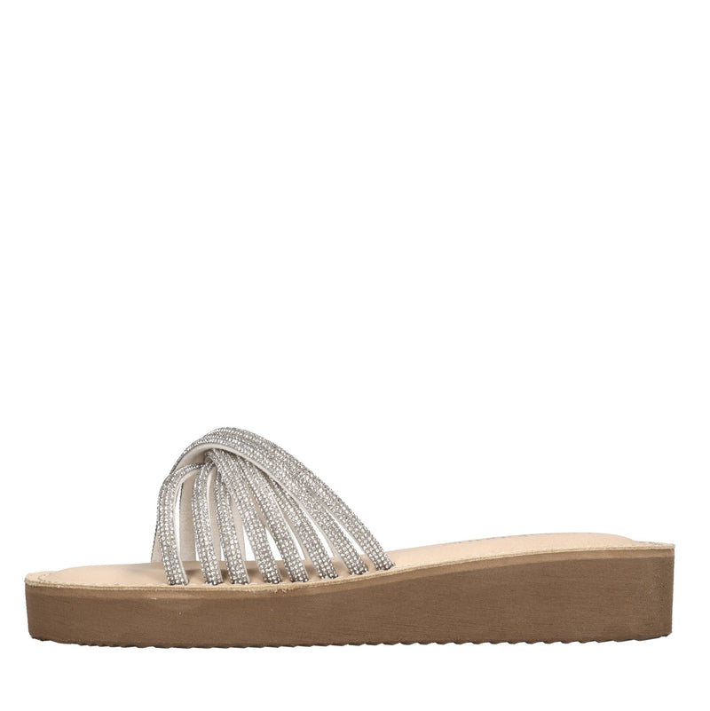 Mules in pelle e strass 