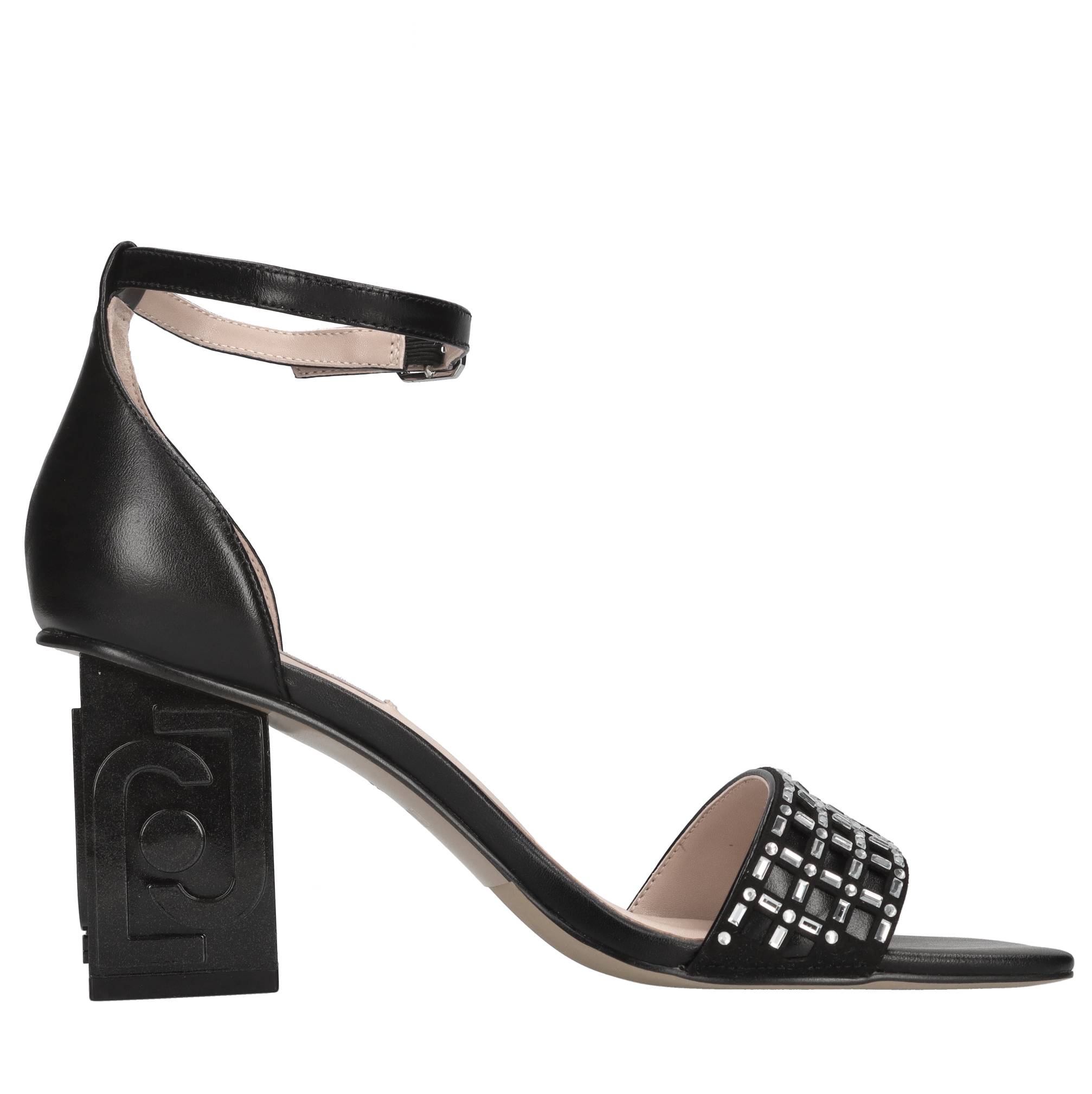 Sandali in pelle e strass 