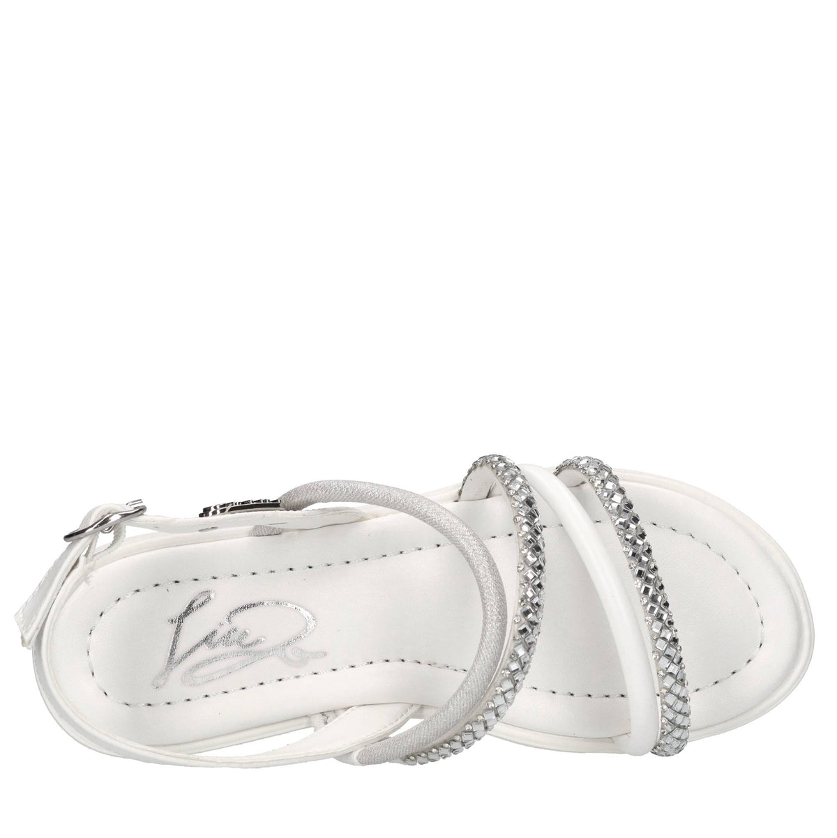 Sandali in ecopelle e strass 