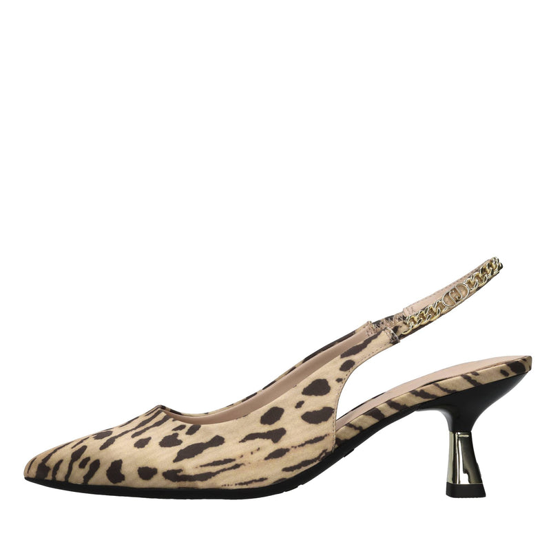 Décolleté slingback in tessuto 