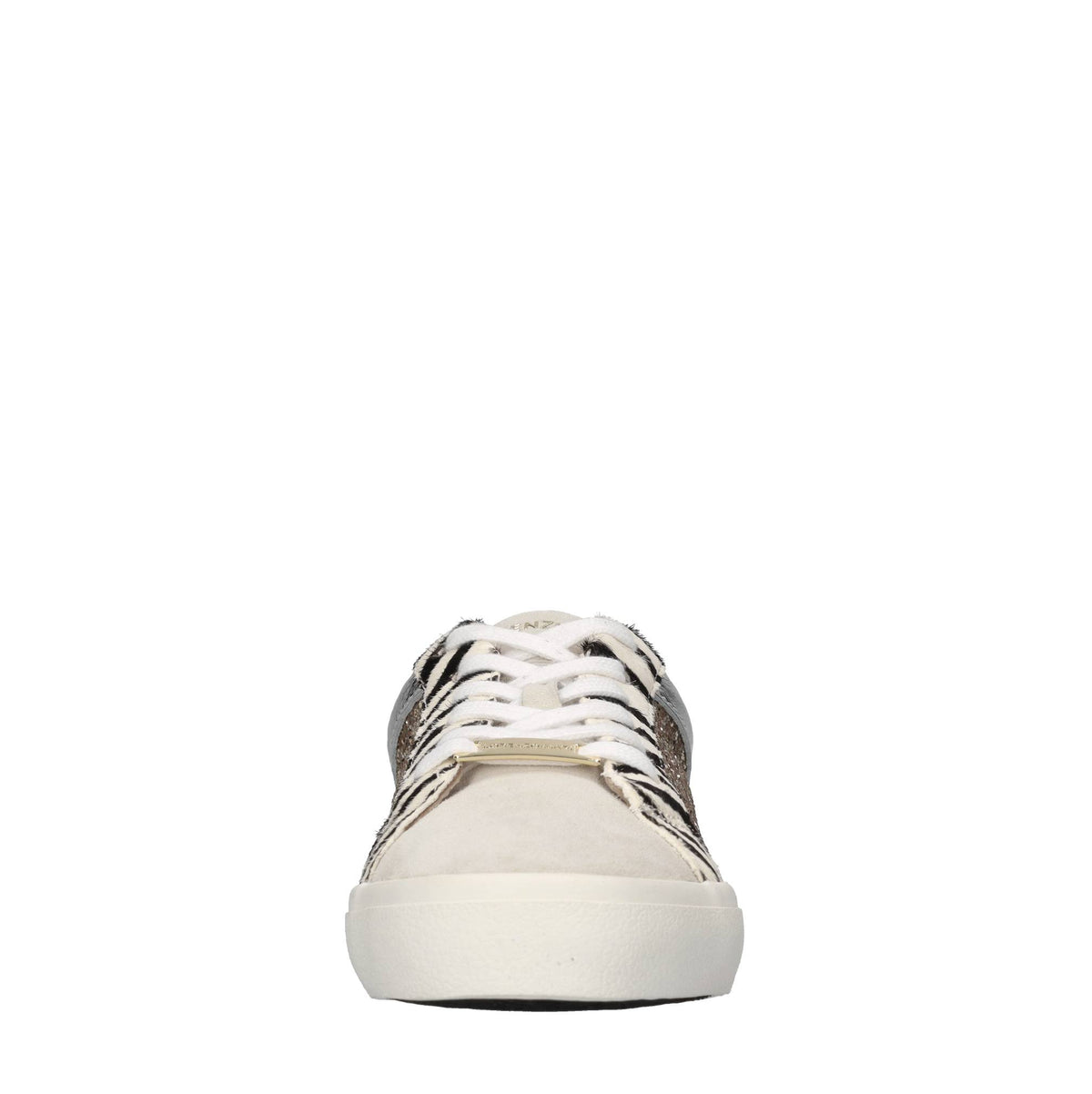 Sneakers in pelle cavallino e glitter 