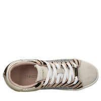 Sneakers in pelle cavallino e glitter 