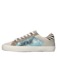 Sneakers in pelle cavallino e glitter 