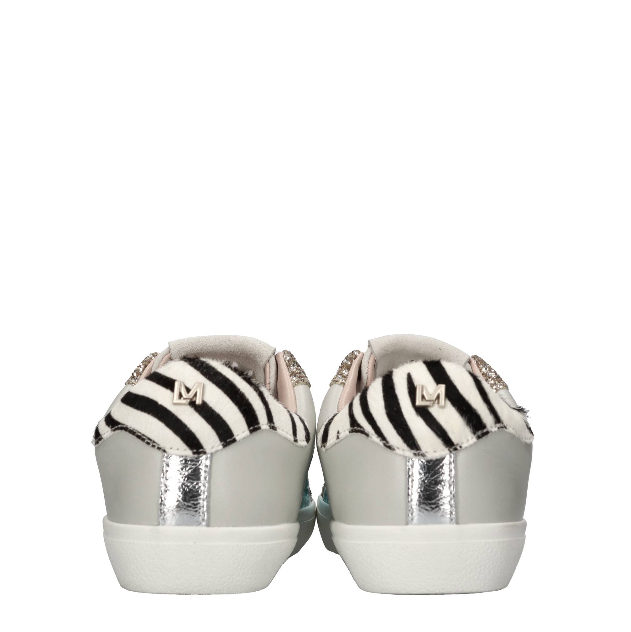 Sneakers in pelle cavallino e glitter 