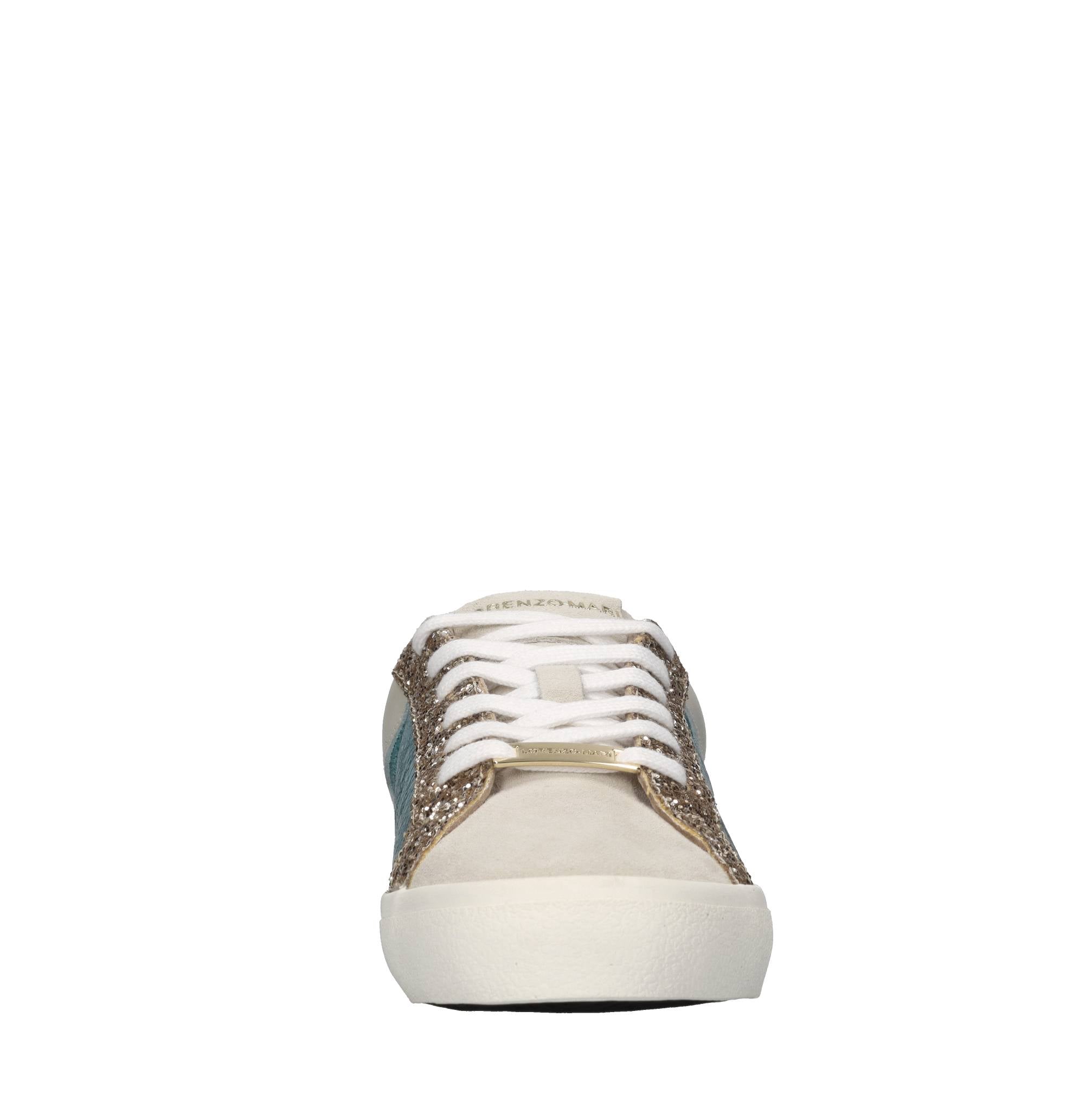 Sneakers in pelle cavallino e glitter 