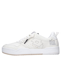 Sneakers in pelle e tessuto 