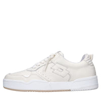 Sneakers in pelle e tessuto 