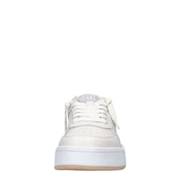 Sneakers in pelle e tessuto 
