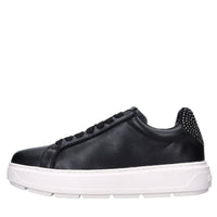 Sneakers in pelle, ecopelle e strass 