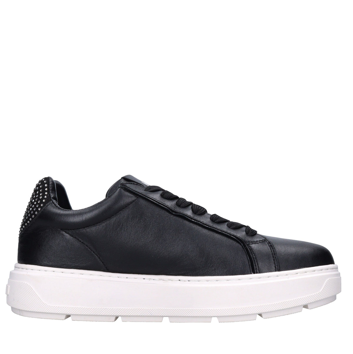 Sneakers in pelle, ecopelle e strass 