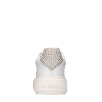 Sneakers in pelle, ecopelle e strass 