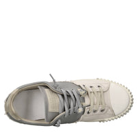 Sneakers in pelle e tessuto 