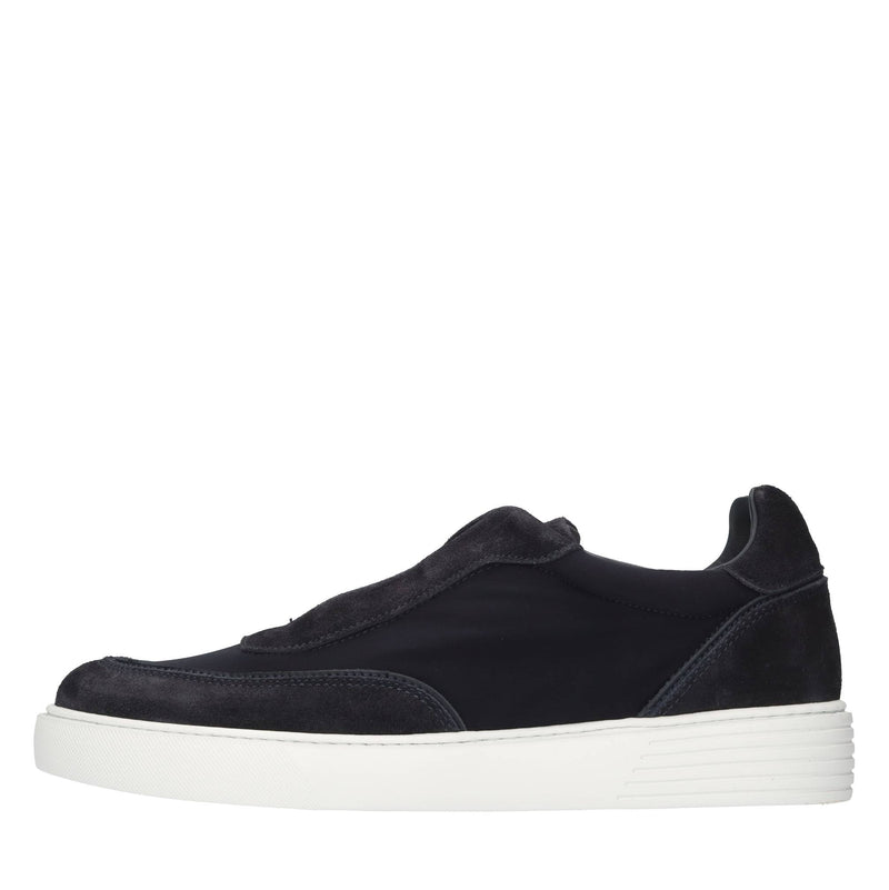 Slip-on in camoscio e tessuto elasticizzato 