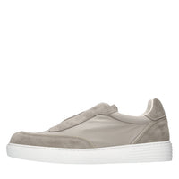 Slip-on in camoscio e tessuto elasticizzato 