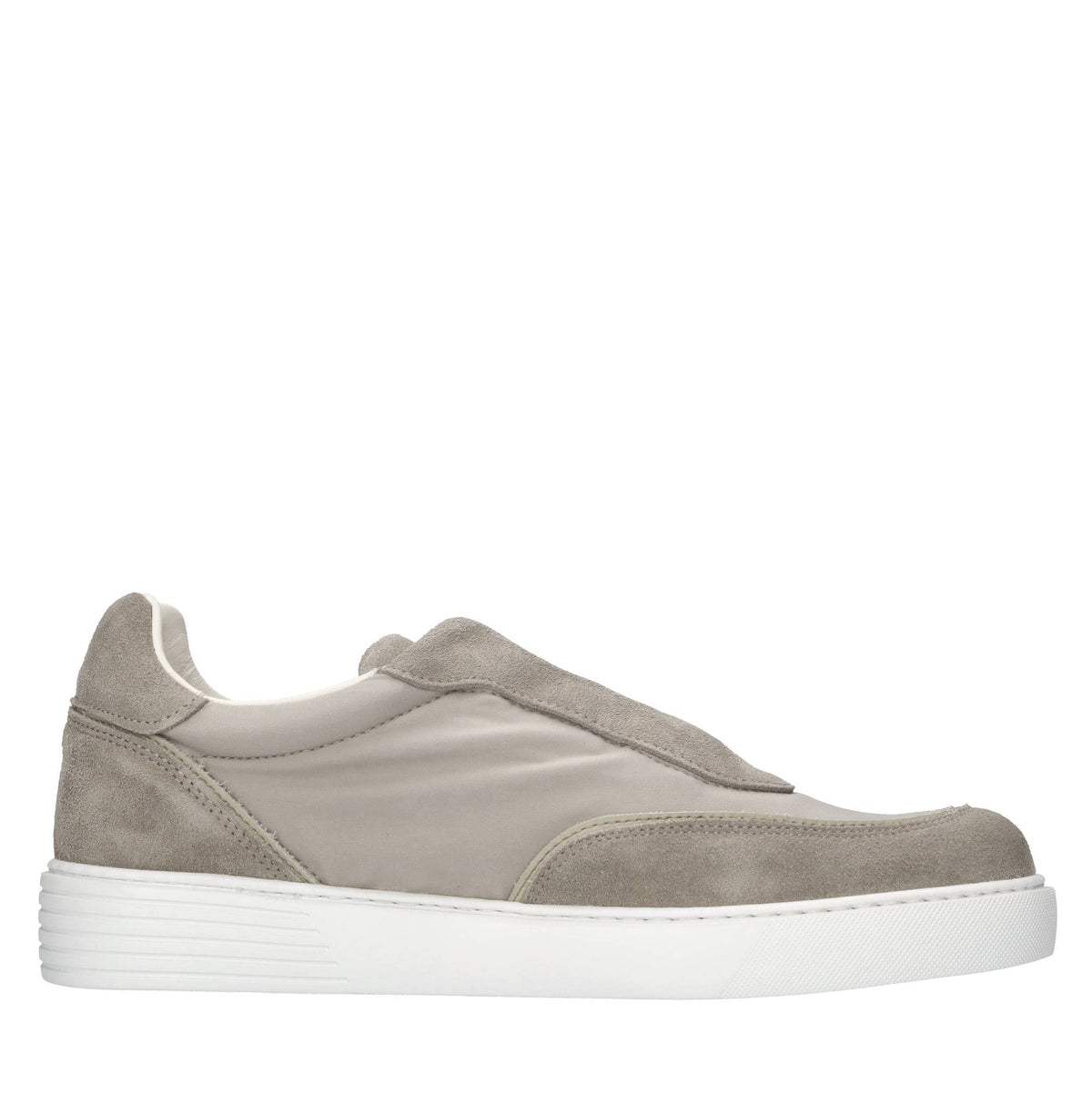 Slip-on in camoscio e tessuto elasticizzato 