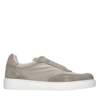 Slip-on in camoscio e tessuto elasticizzato 