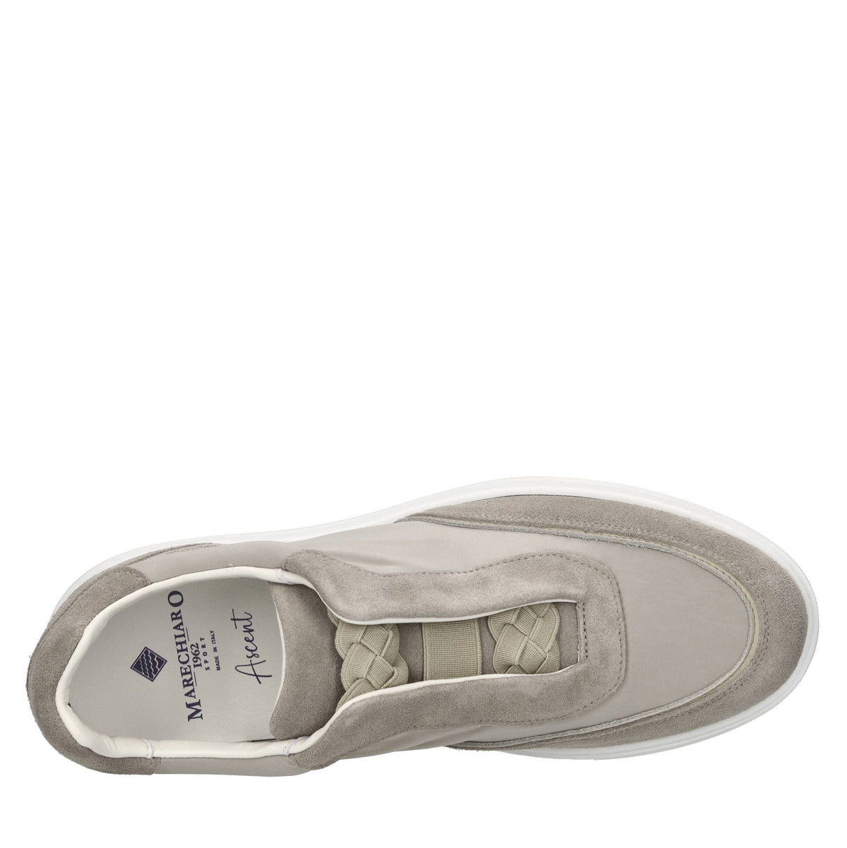 Slip-on in camoscio e tessuto elasticizzato 