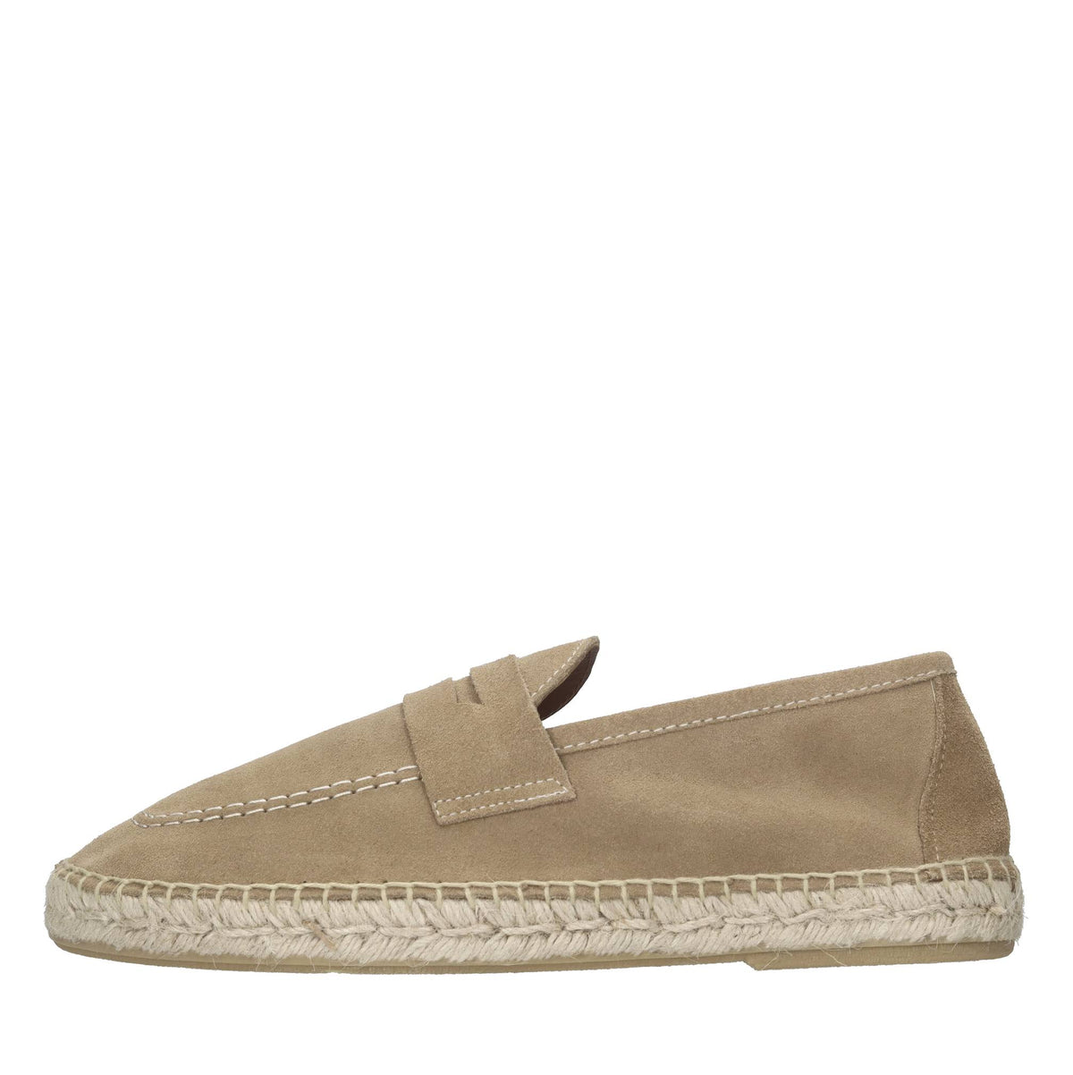 Mocassini espadrillas in camoscio e rafia 