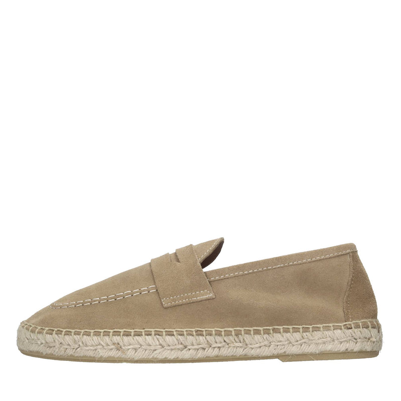 Mocassini espadrillas in camoscio e rafia 