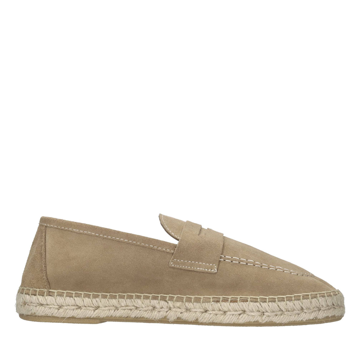 Mocassini espadrillas in camoscio e rafia 