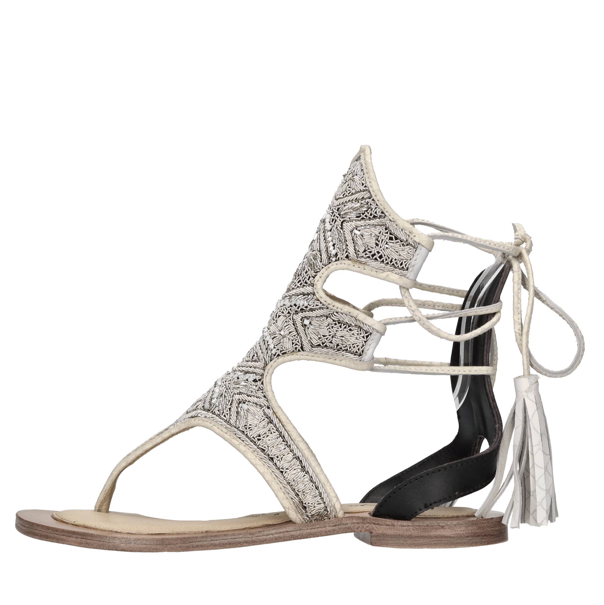 Sandali flat infradito in pelle 