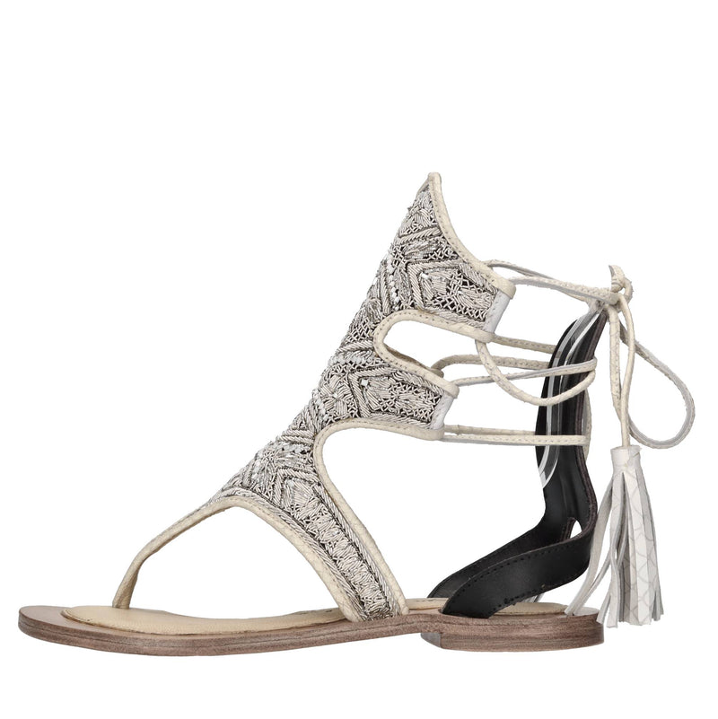 Sandali flat infradito in pelle 