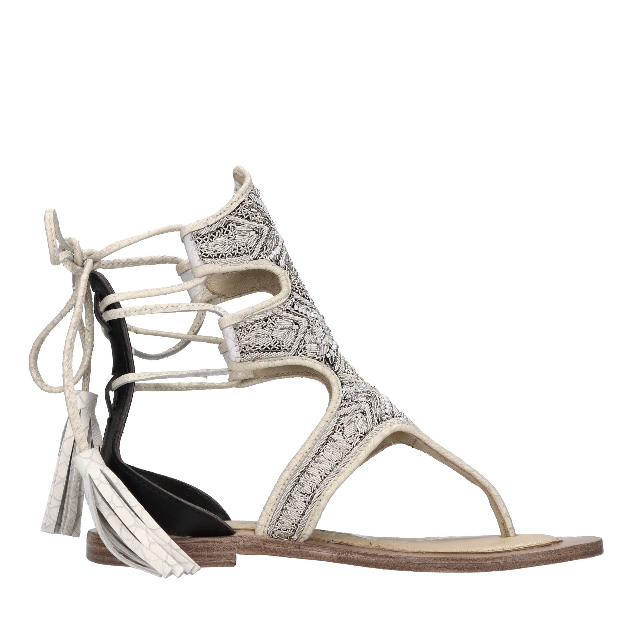 Sandali flat infradito in pelle 
