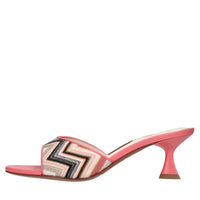 Mules Cara in pelle e tessuto 