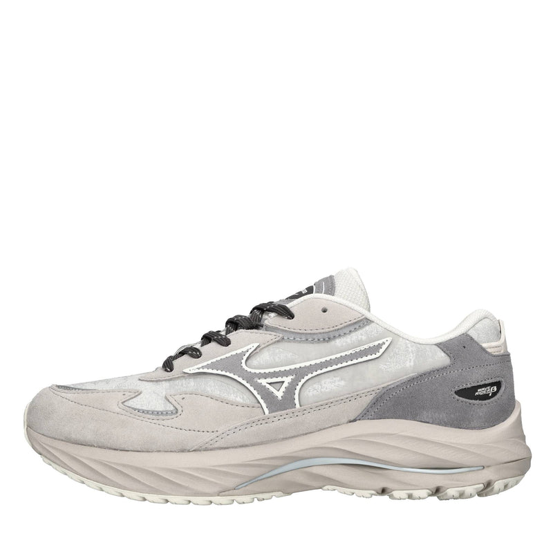 Sneakers in pelle e tessuto 