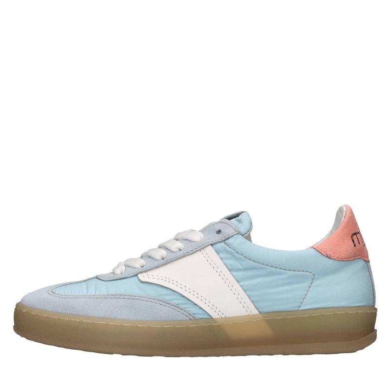Sneakers in pelle e tessuto 