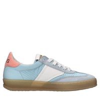 Sneakers in pelle e tessuto 