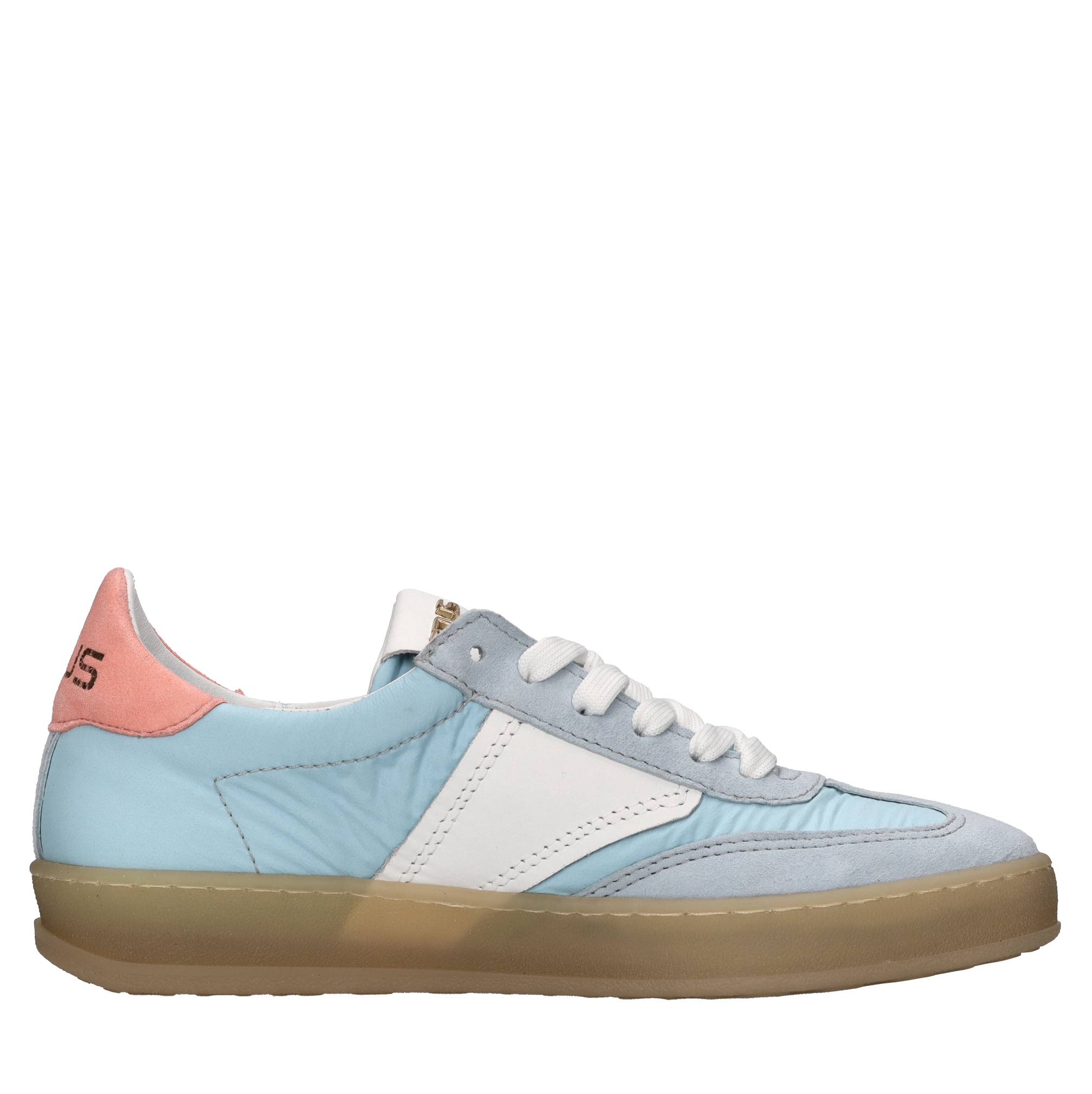 Sneakers in pelle e tessuto 