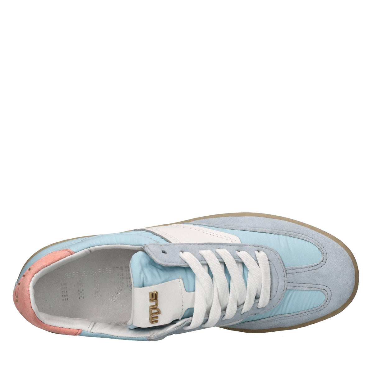 Sneakers in pelle e tessuto 