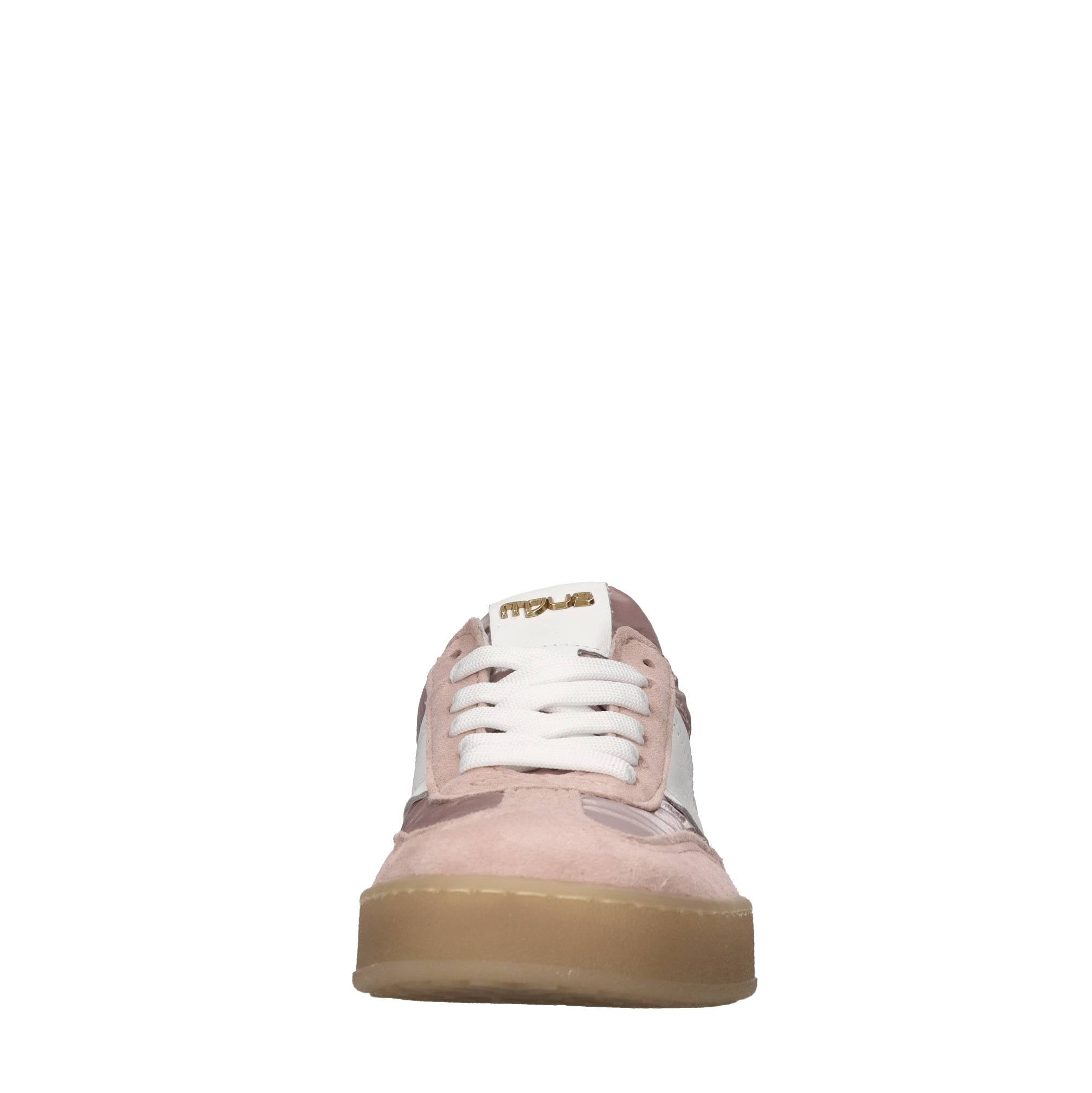 Sneakers in pelle e tessuto 