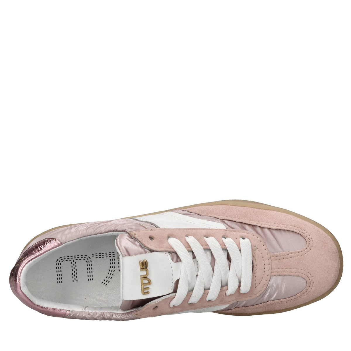 Sneakers in pelle e tessuto 