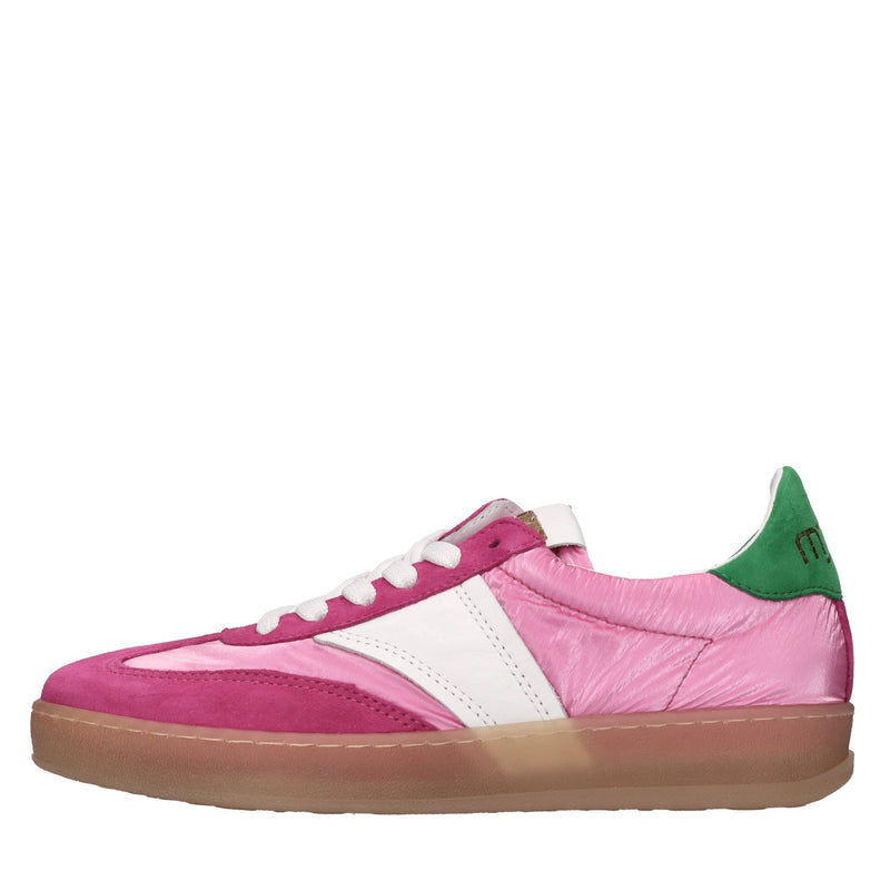 Sneakers in pelle e tessuto 