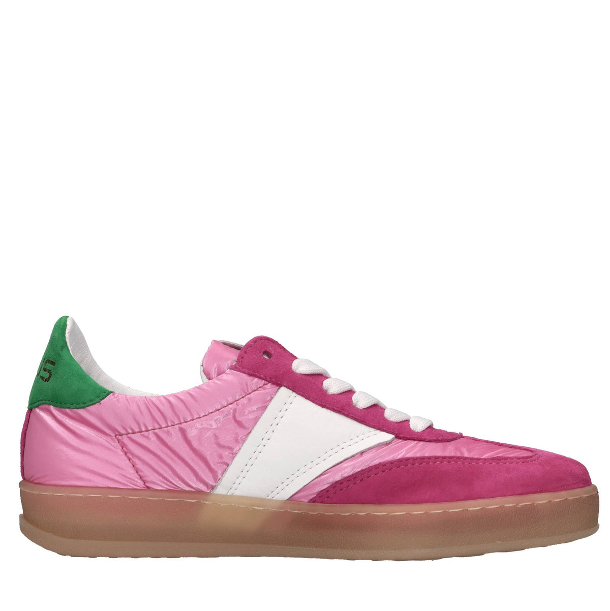 Sneakers in pelle e tessuto 