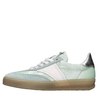 Sneakers in pelle e tessuto 