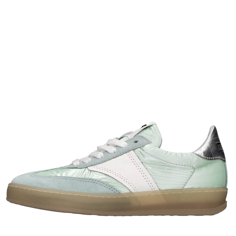 Sneakers in pelle e tessuto 