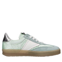 Sneakers in pelle e tessuto 