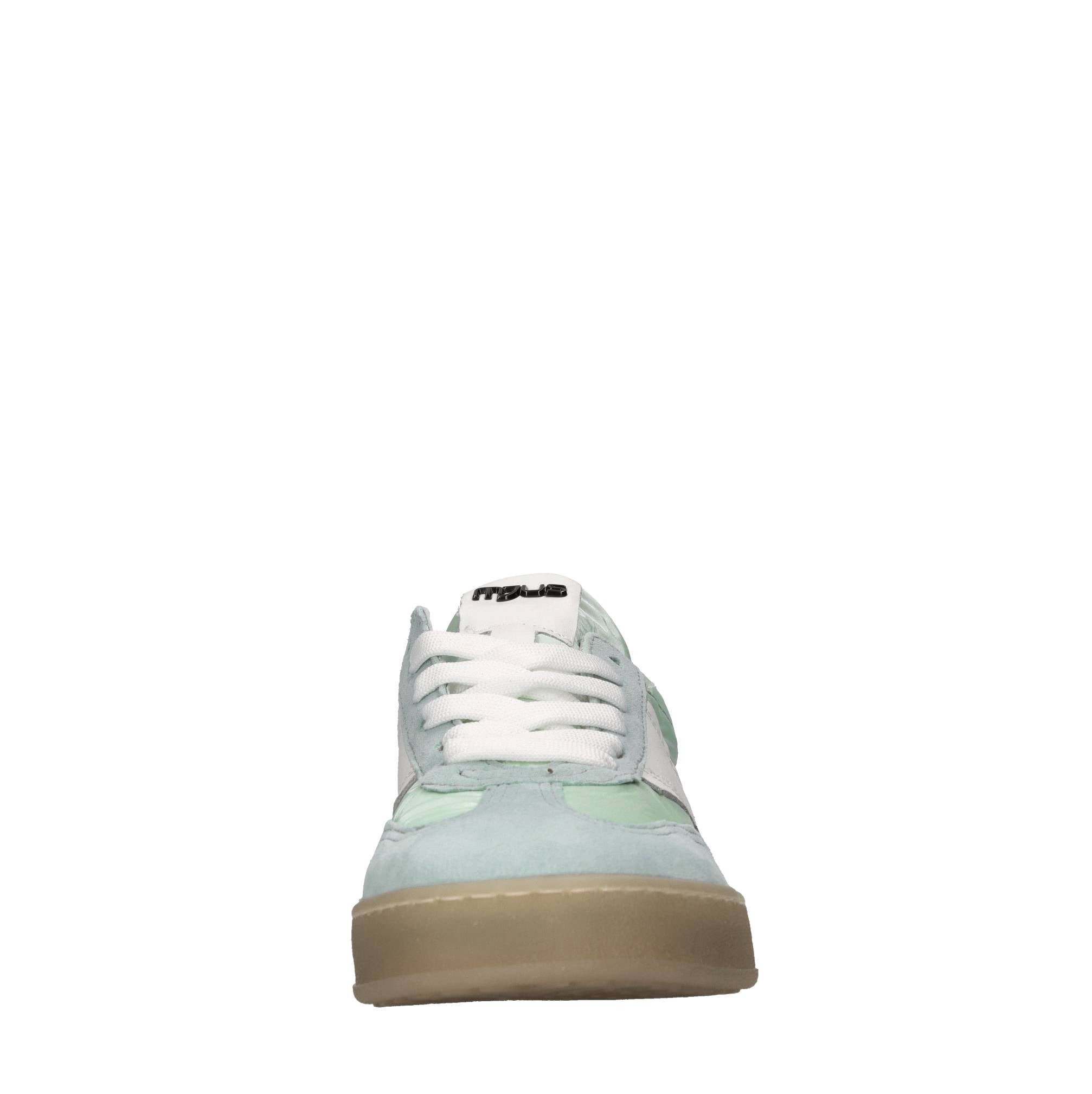 Sneakers in pelle e tessuto 
