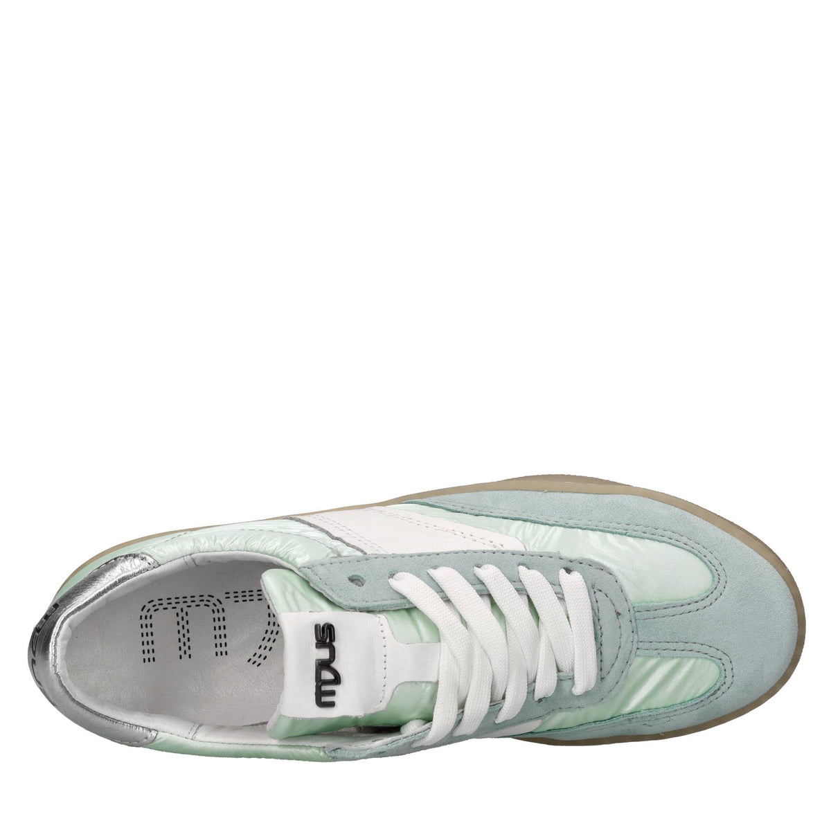 Sneakers in pelle e tessuto 