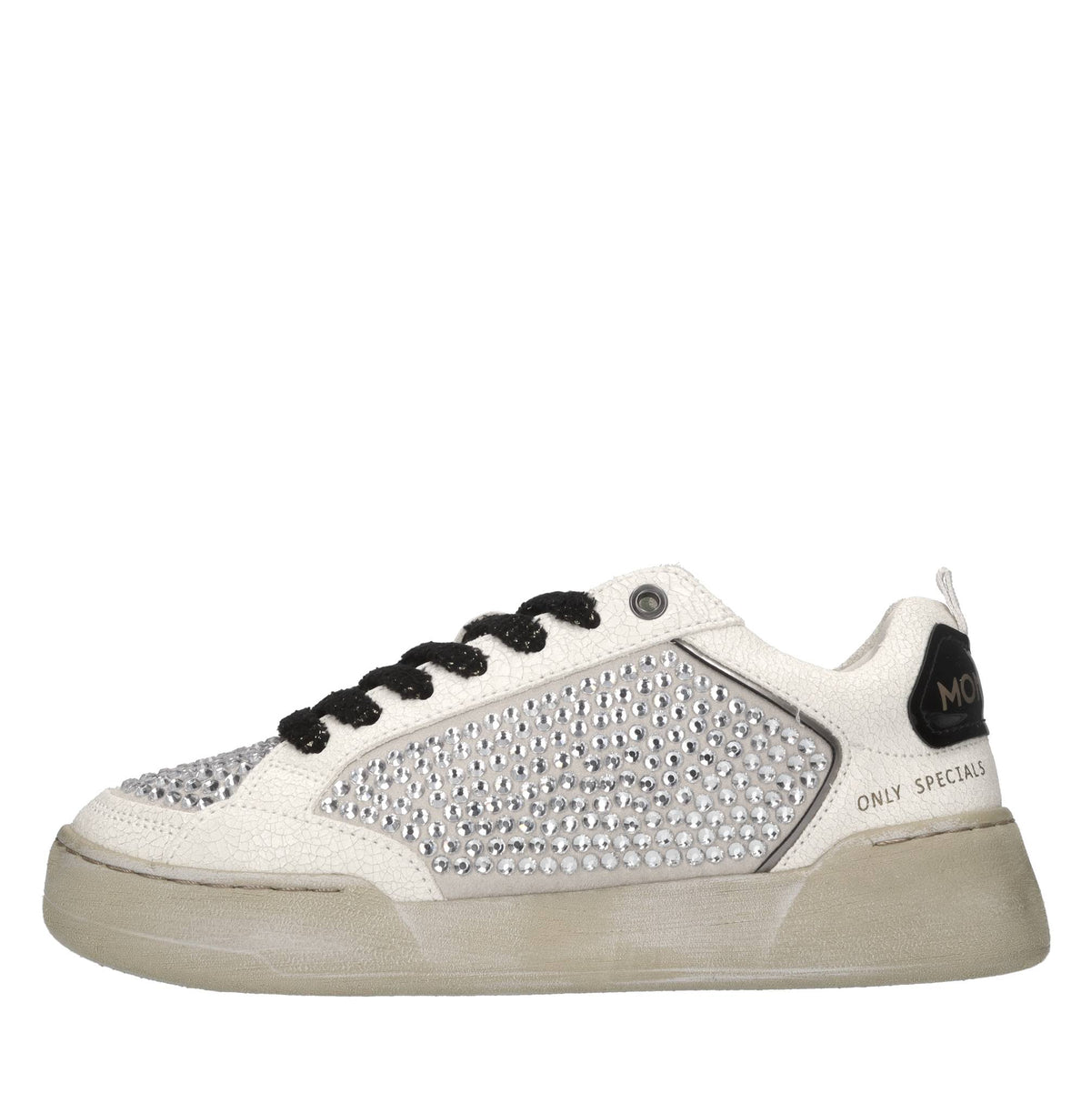 Sneakers in pelle e strass 
