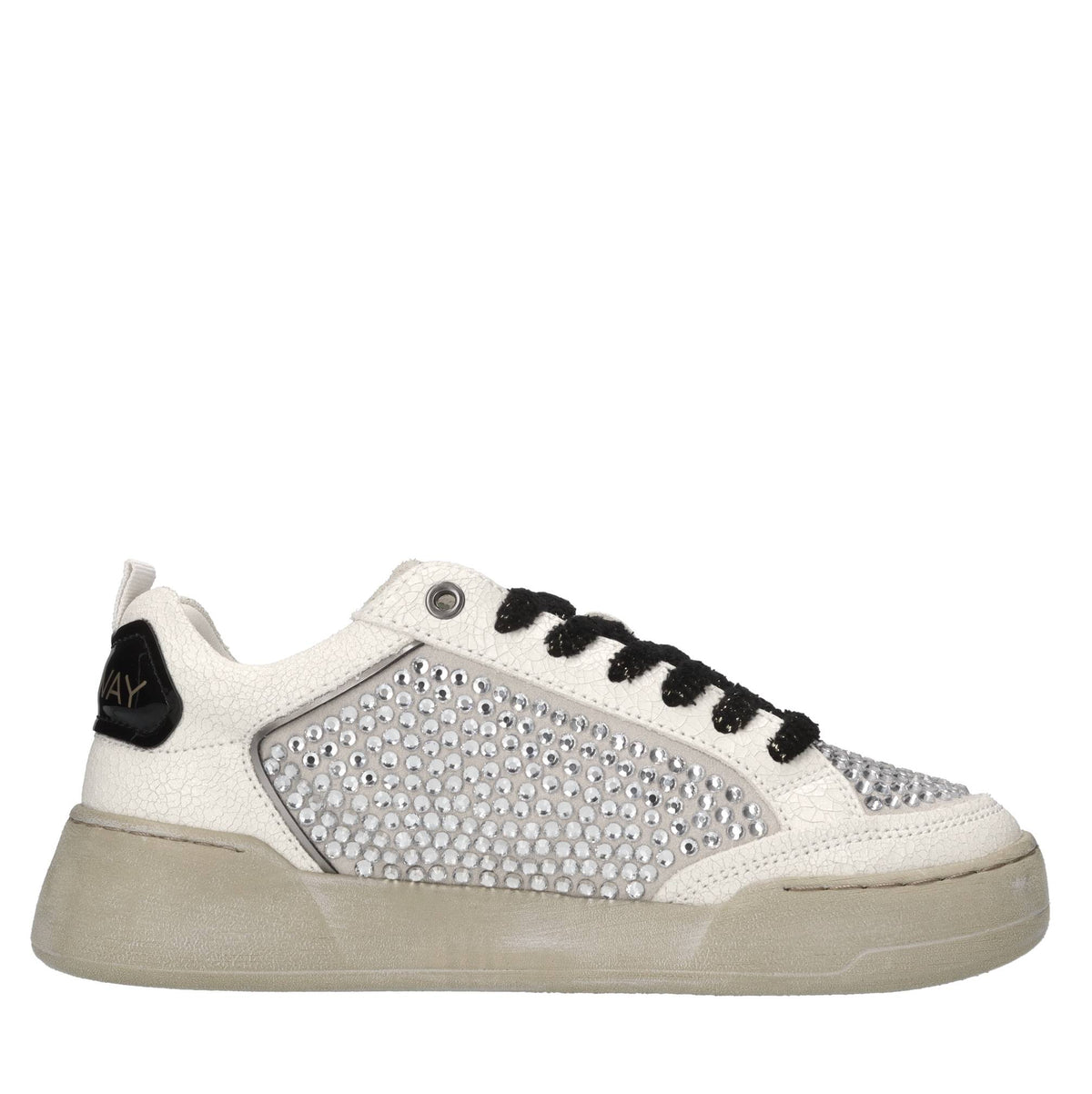Sneakers in pelle e strass 