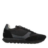 Sneakers in pelle e tessuto 