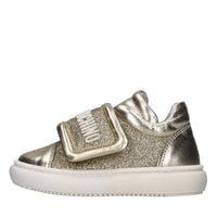 Sneakers in pelle e glitter 