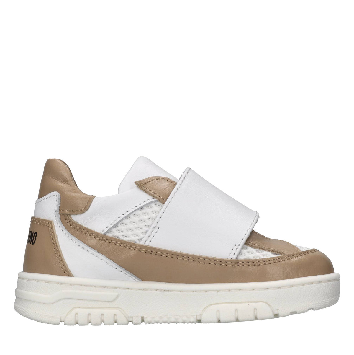 Sneakers in pelle e tessuto 