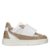 Sneakers in pelle e tessuto 