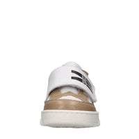 Sneakers in pelle e tessuto 
